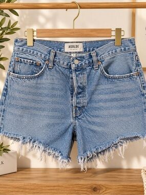 Agolde, Parker Long Denim Shorts